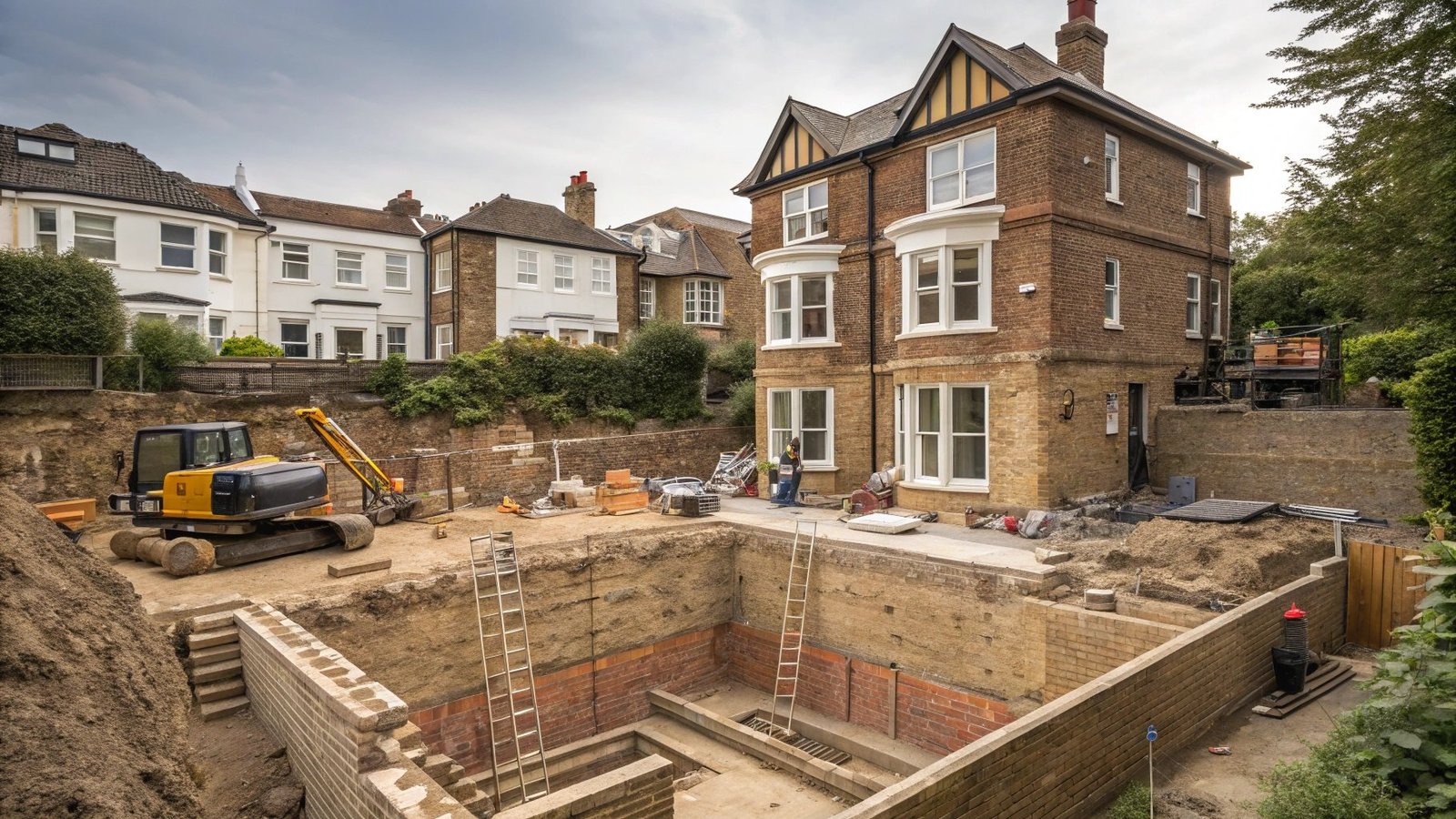 Excavation work near party wall foundations